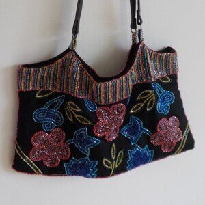 Bag by Chicos - Black Beaded - Colorful - Festive - Holiday (444)
